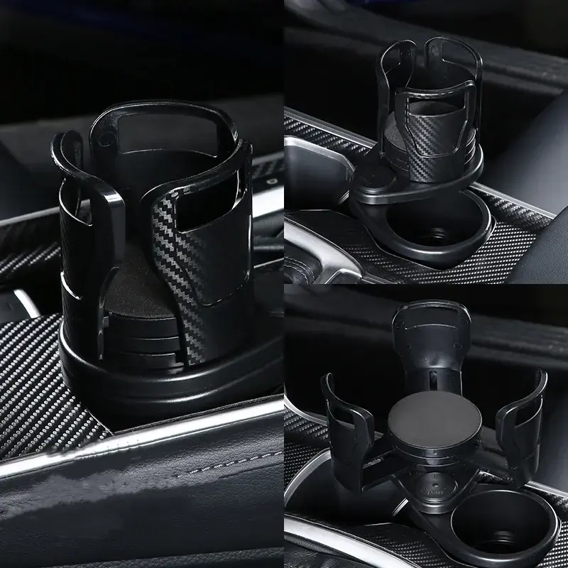 ANSU A-7173 TIMBEAR K53 Car Cup Holder - Multifunctio<i></i>nal Double Layer Storage Rotating Drink Holder